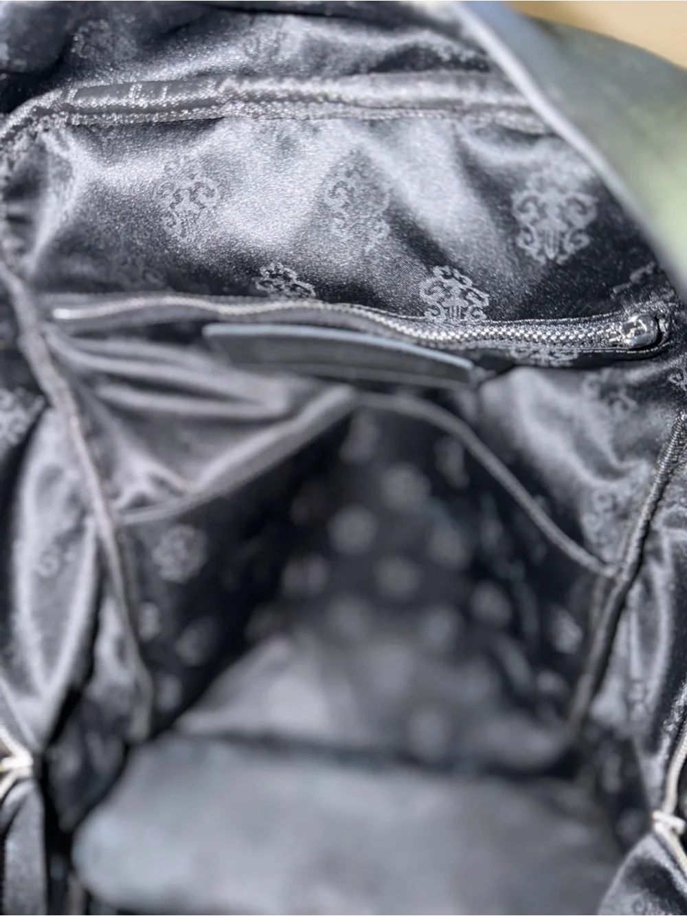 Chrome Hearts Black Backpack with Multicolor Cross Appliqués